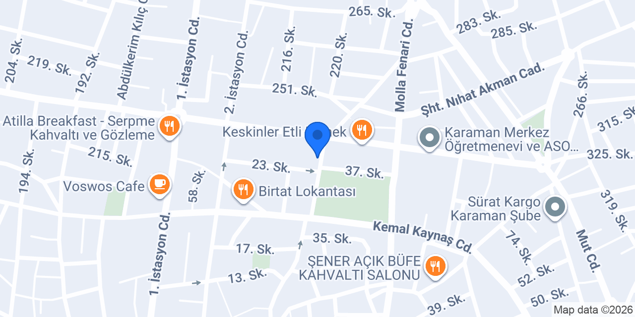 Bowl Bar Karaman konumu