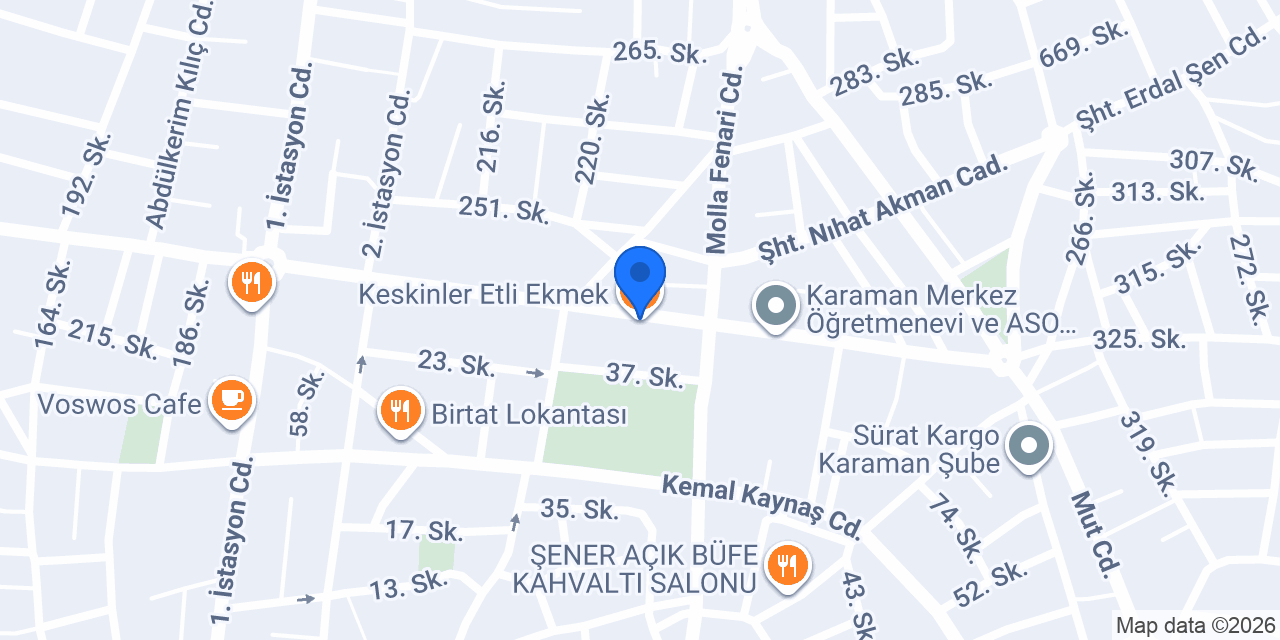Keskinler Etli Ekmek konumu