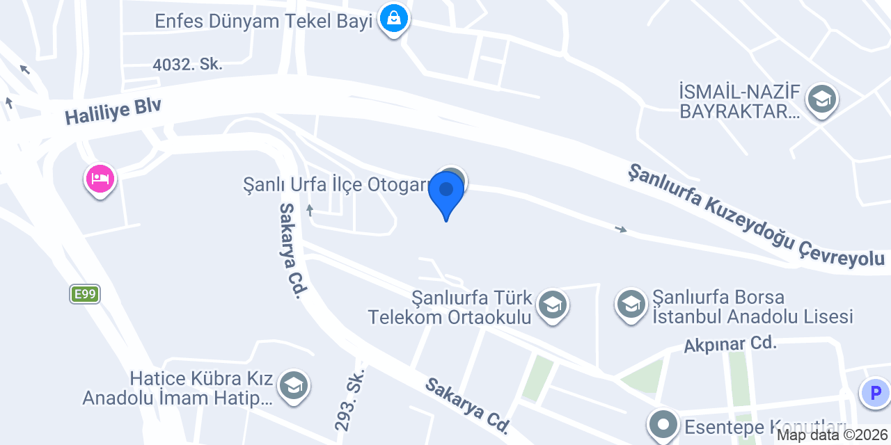 Urfa Otogar Taksi konumu