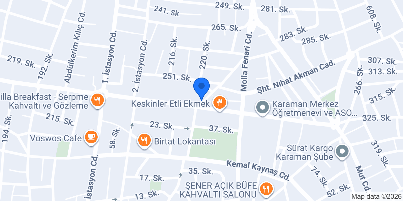 Karamanoğlu halı yikama konumu