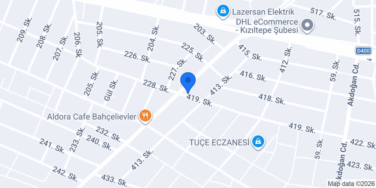 Dolu ızgaraa ve çiğ köfte konumu