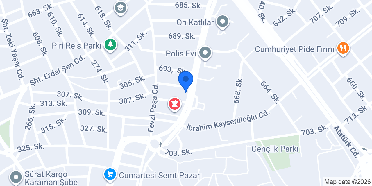 Mepaş Karaman İşletmesi konumu