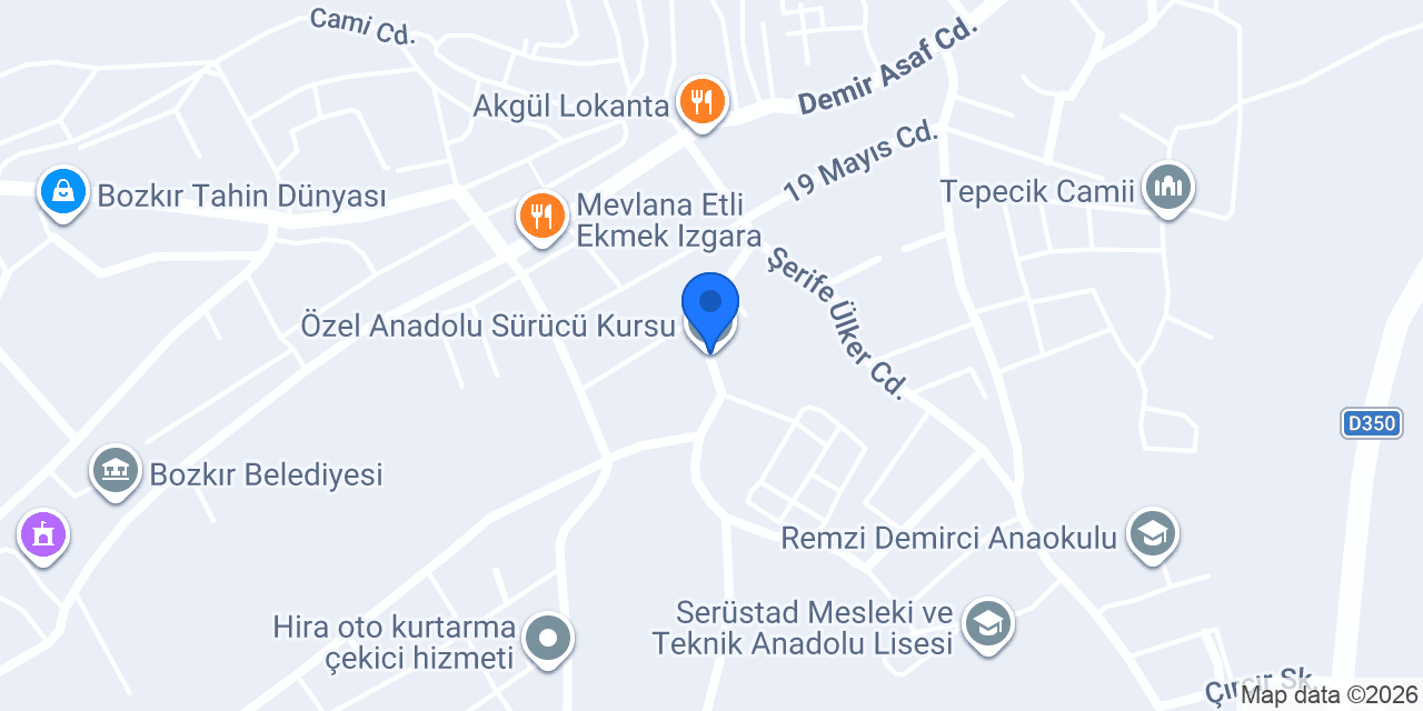 Özel Anadolu Sürücü Kursu konumu