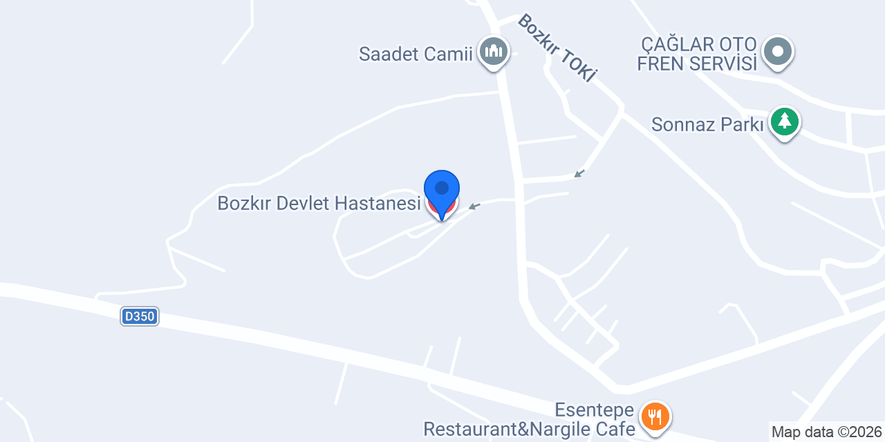 Bozkır Devlet Hastanesi konumu