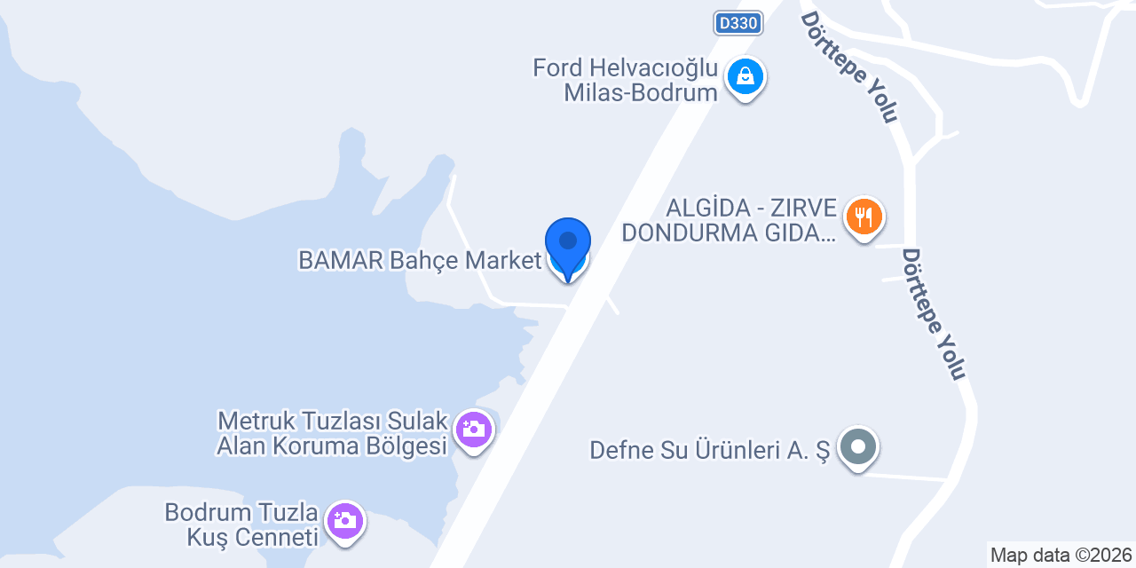 BAMAR Bahçe Market konumu