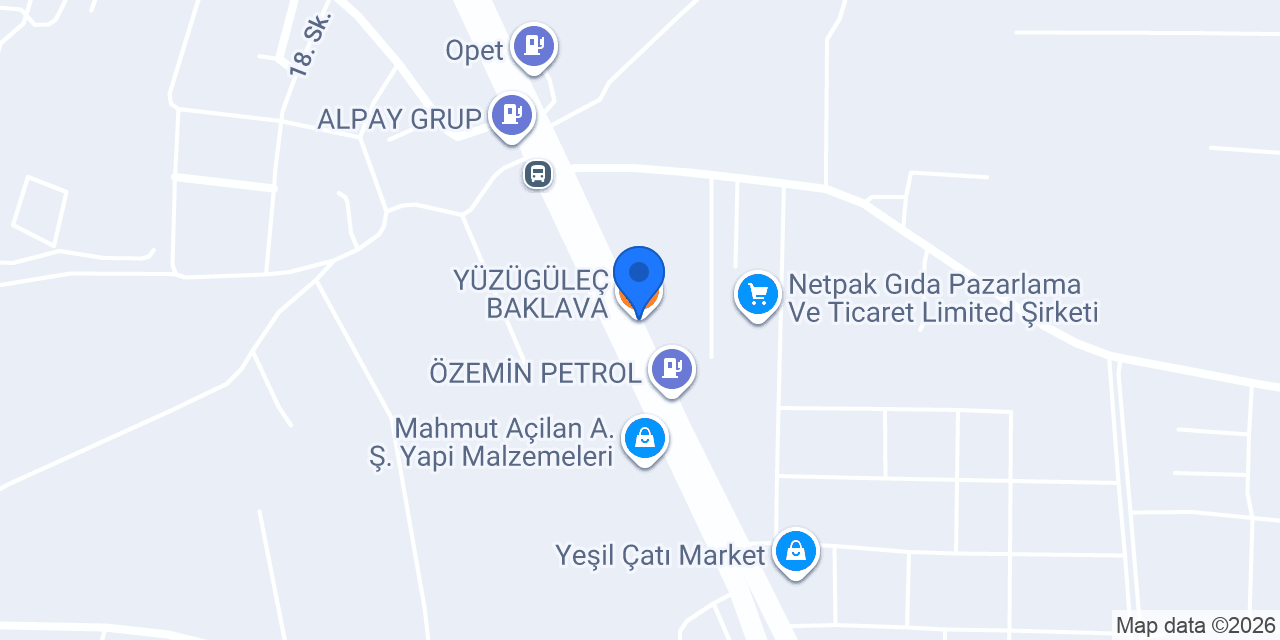 YÜZÜGÜLEÇ BAKLAVA konumu