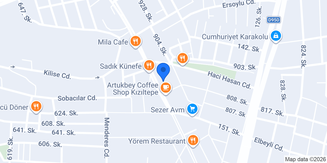 DenizBank Kızıltepe Şubesi konumu