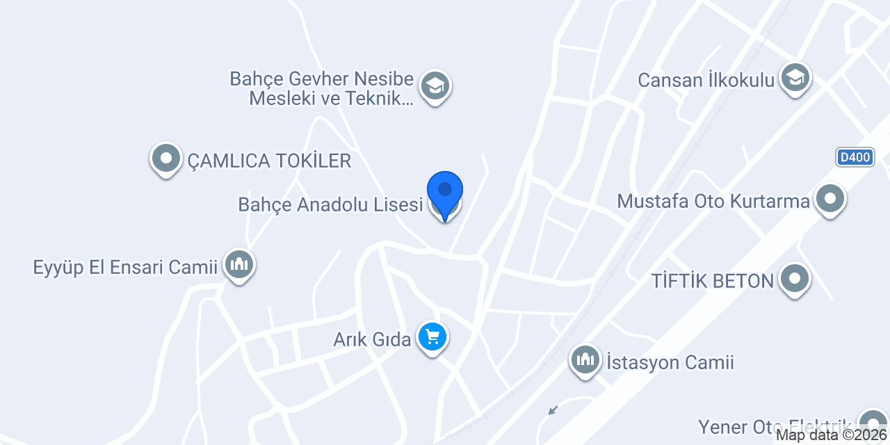 Bahçe Anadolu Lisesi konumu