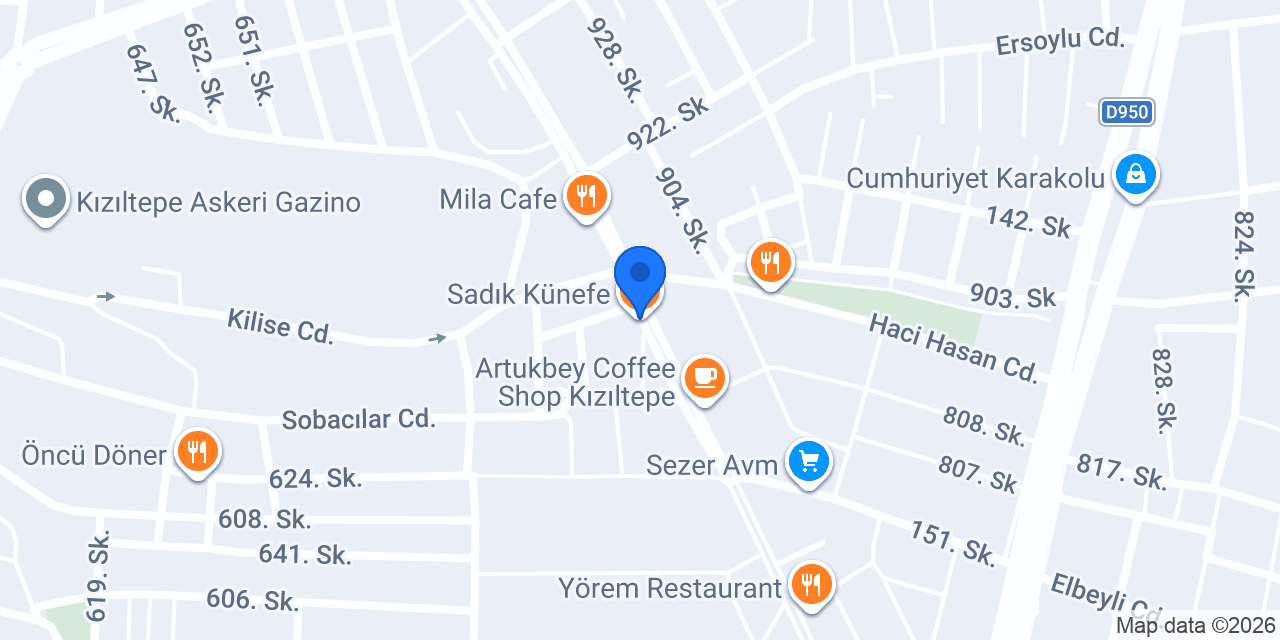 Sadık Künefe konumu