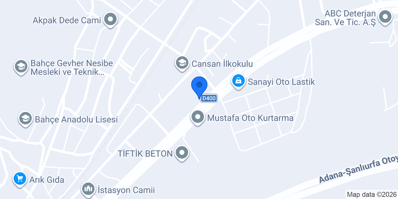 Bahçe Park Otel Osmaniye konumu