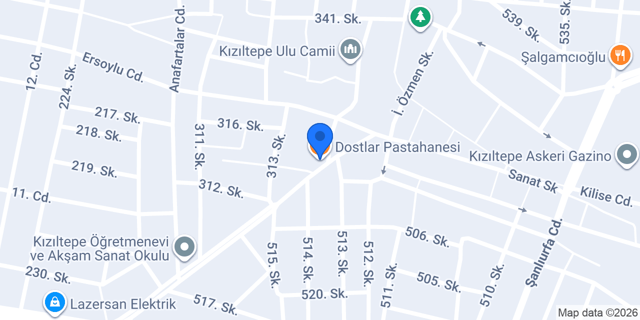Dostlar Pastahanesi konumu