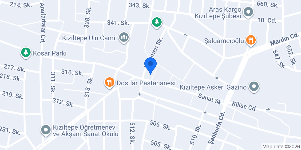 Kızıltepe köz dürüm evi konumu