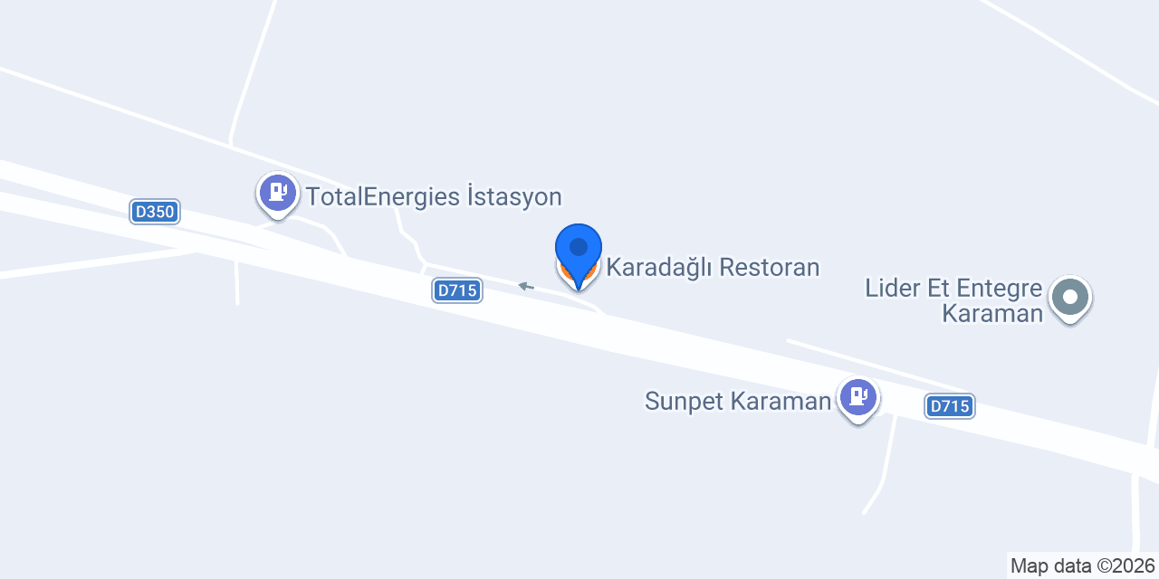 Karadağlı Restoran konumu