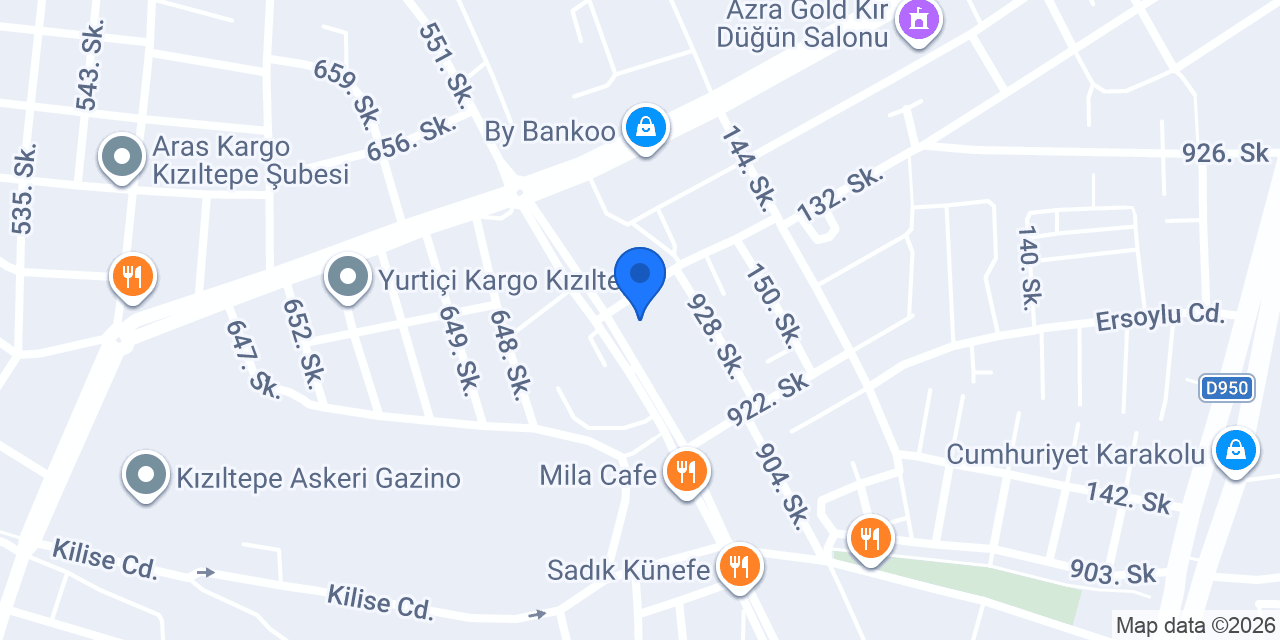 Akbank Kızıltepe Şubesi konumu