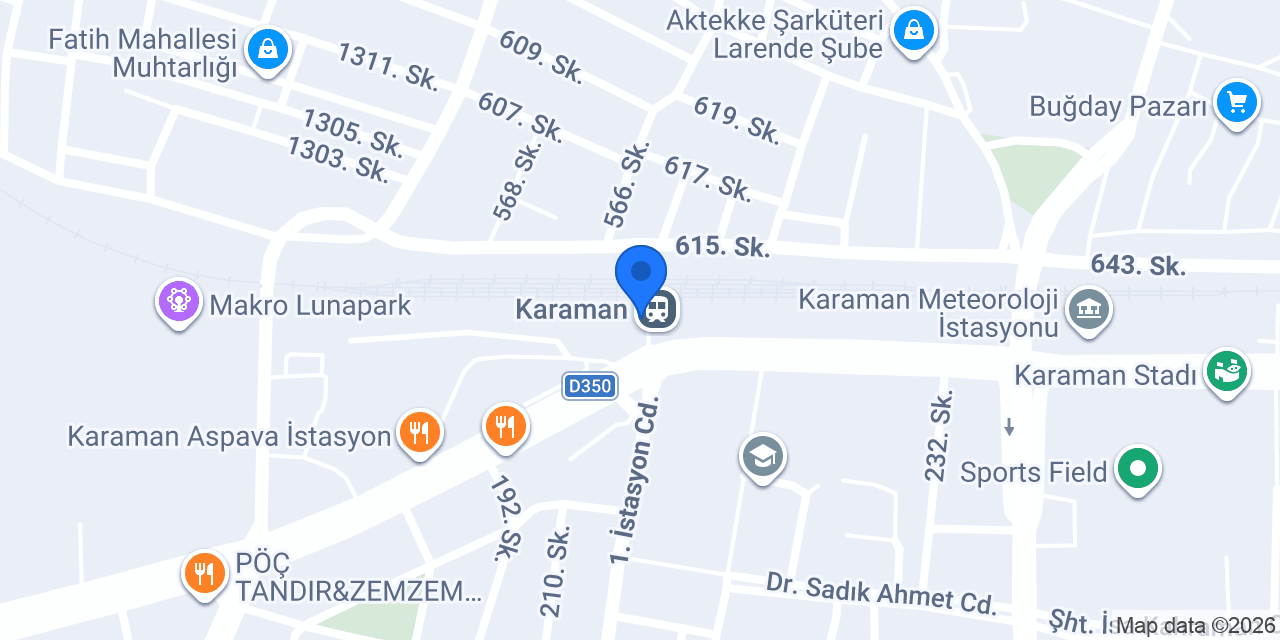 TCDD KARAMAN konumu