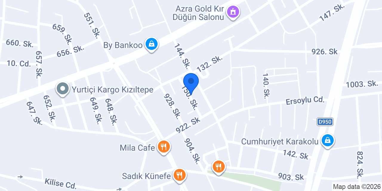 Damak Yemek Fabrikası konumu