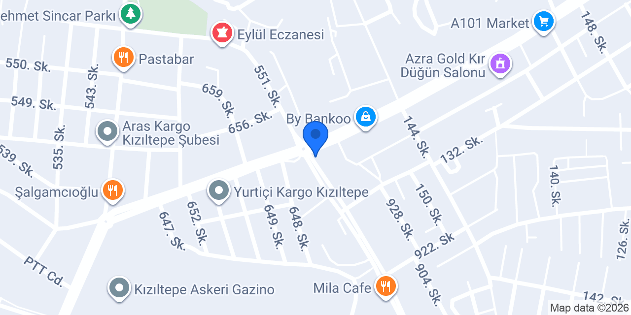 Yapı Kredi - Kızıltepe Şubesi konumu
