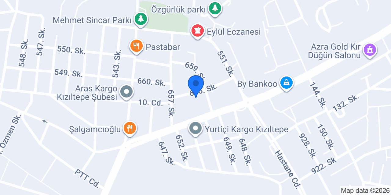 Kızıltepe GAP ÇATOM konumu