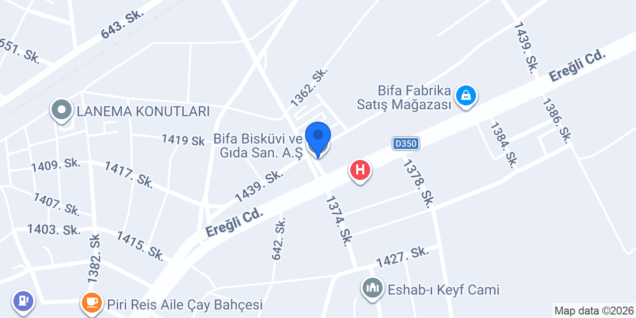 Bifa Bisküvi ve Gıda San. A.Ş. konumu