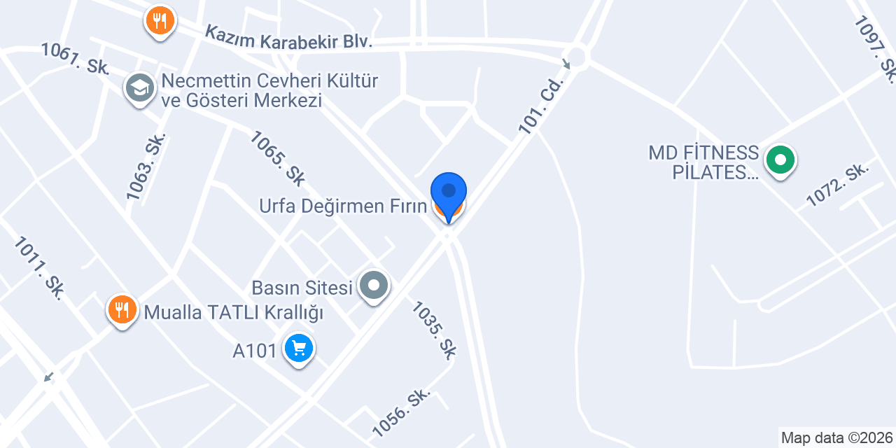 Urfa Değirmen Fırın konumu