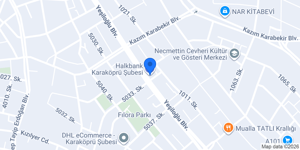 Halkbank Karaköprü Şubesi konumu