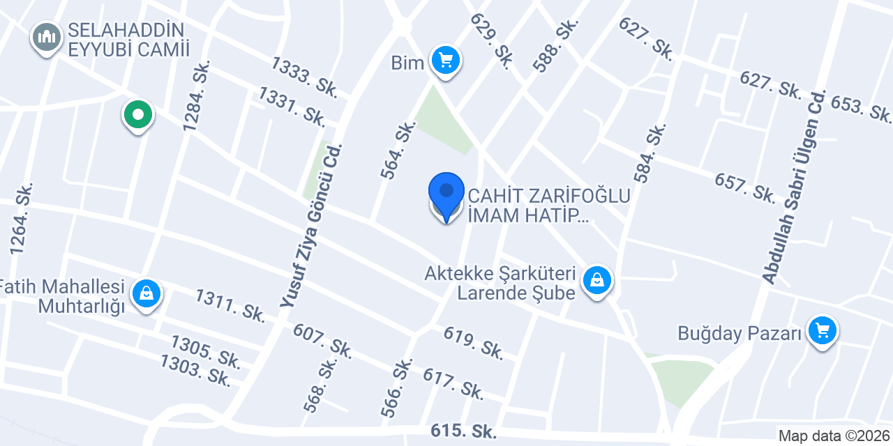 CAHİT ZARİFOĞLU İMAM HATİP ORTAOKULU konumu