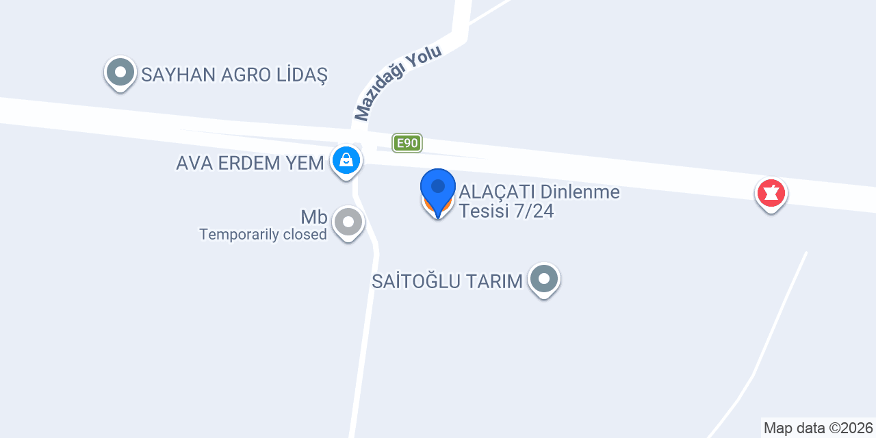 ALAÇATI Dinlenme Tesisi 7/24 konumu