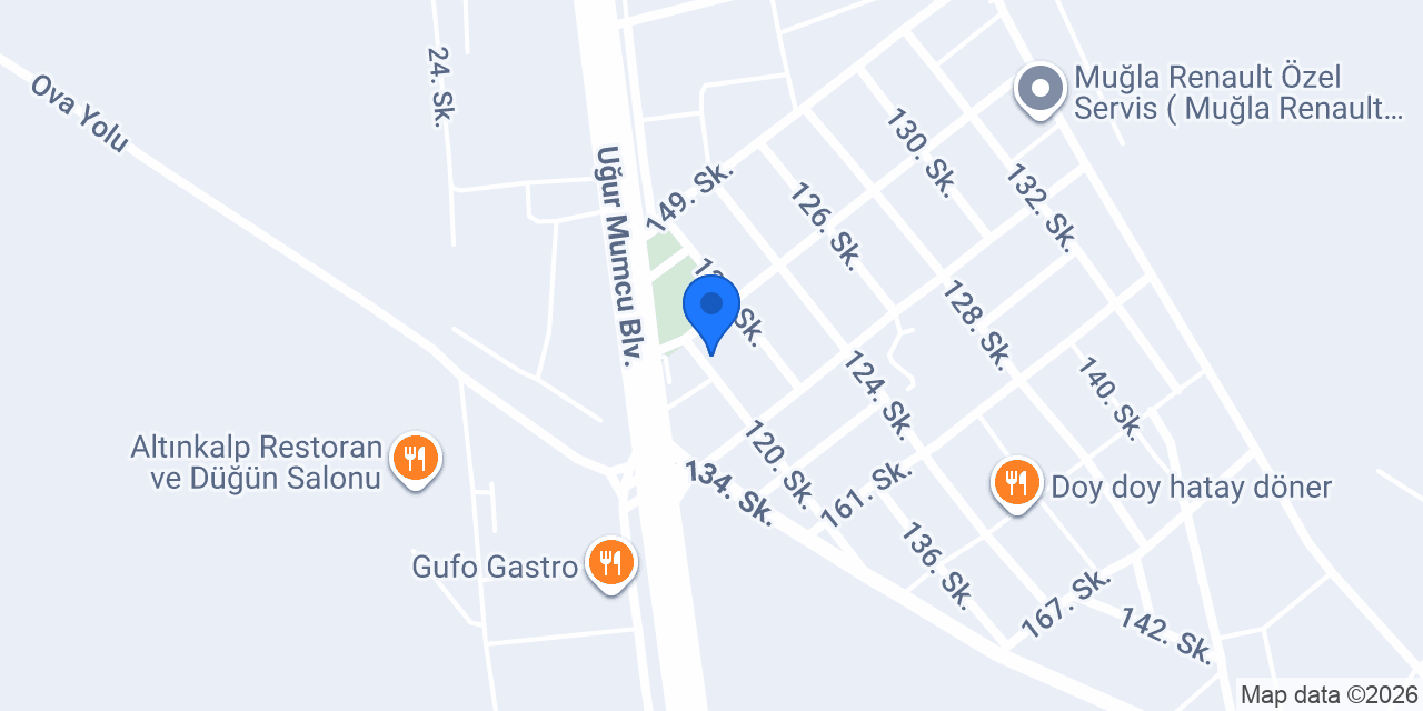 Muğla Özel Ford Servisi konumu