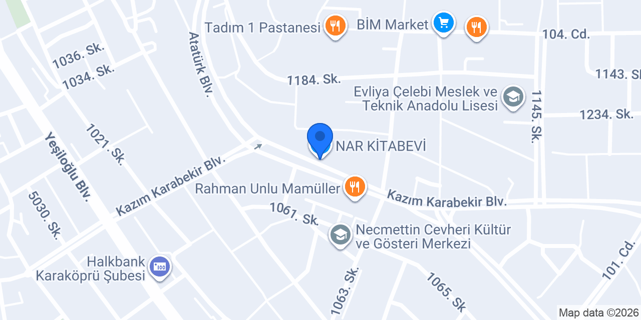 NAR KİTABEVİ konumu