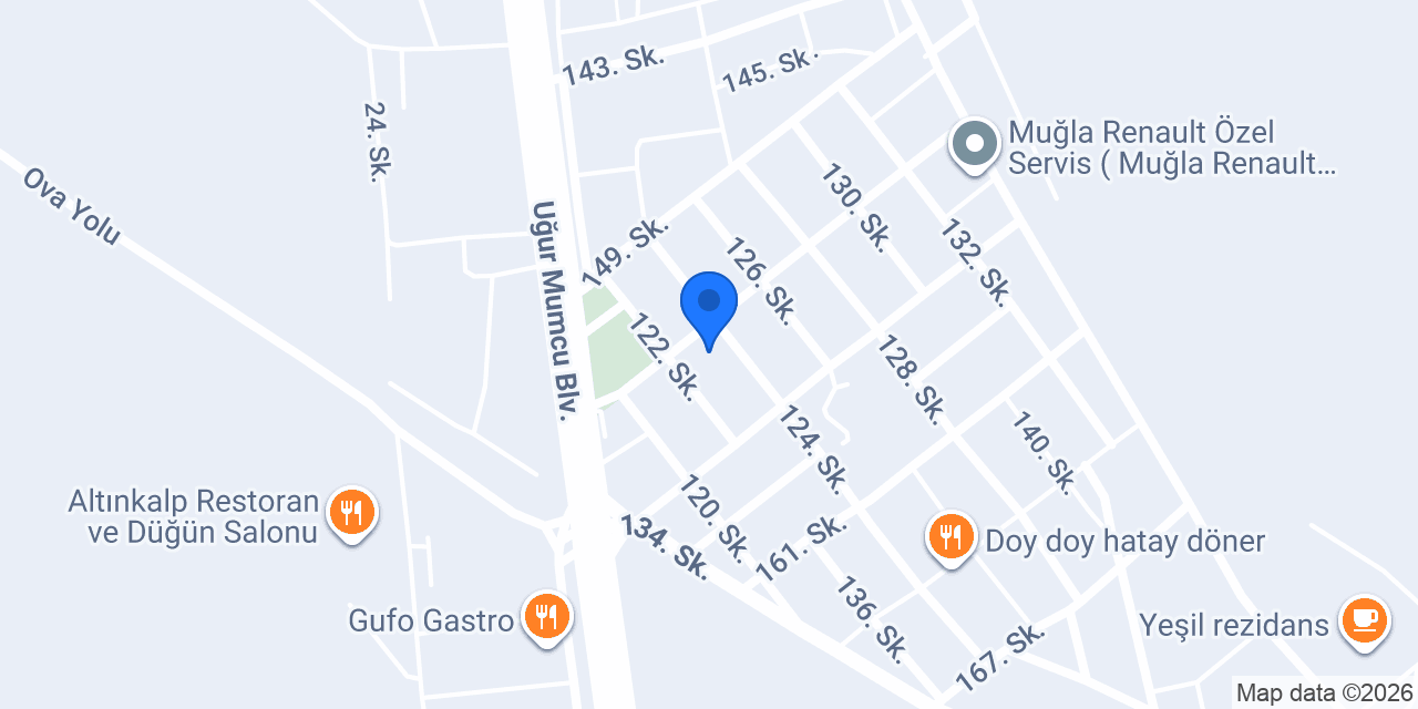 Pilot Garage Muğla Oto Ekspertiz konumu