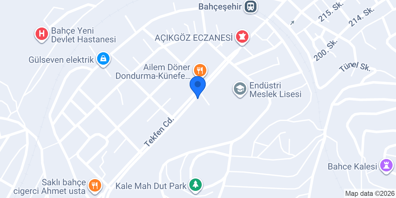 Seren Mühendislik Dogalgaz BAHÇE konumu