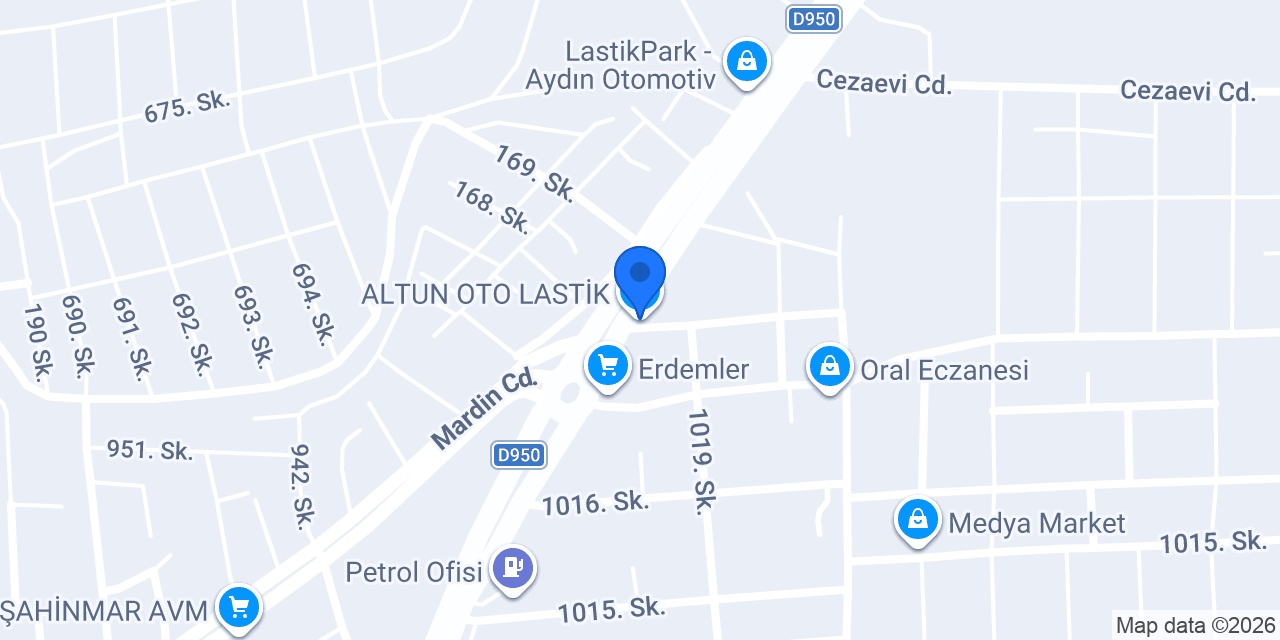 ALTUN OTO LASTİK konumu