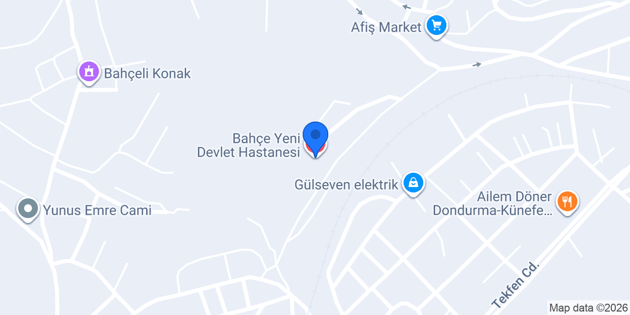 Bahçe Yeni Devlet Hastanesi konumu