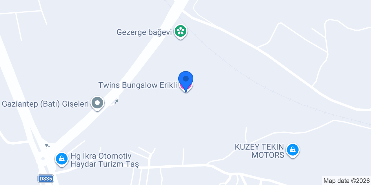 Twins Bungalow Erikli konumu