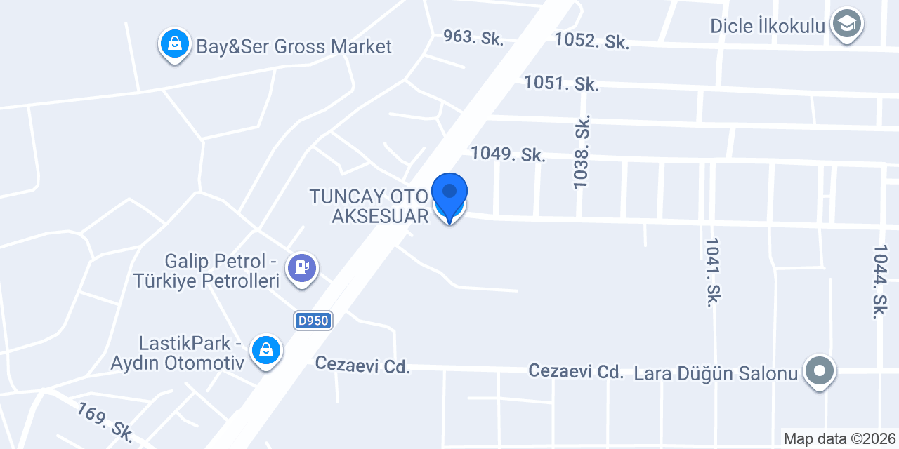 TUNCAY OTO AKSESUAR konumu