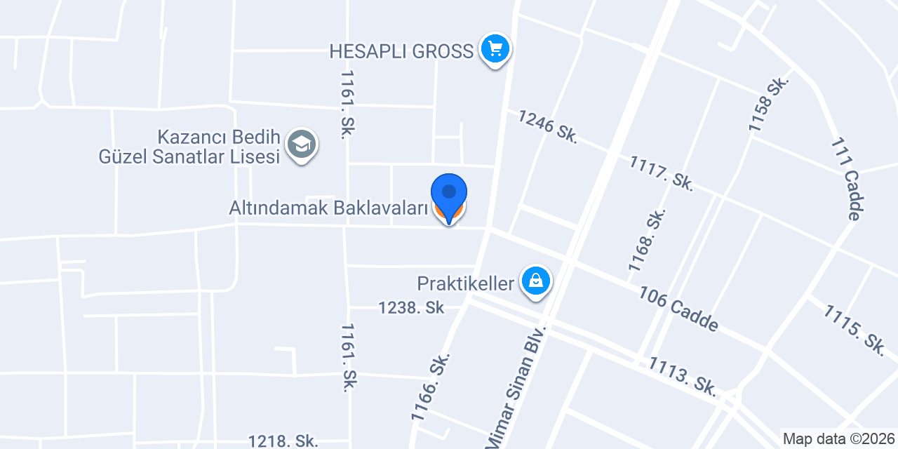 Altındamak Baklavaları konumu