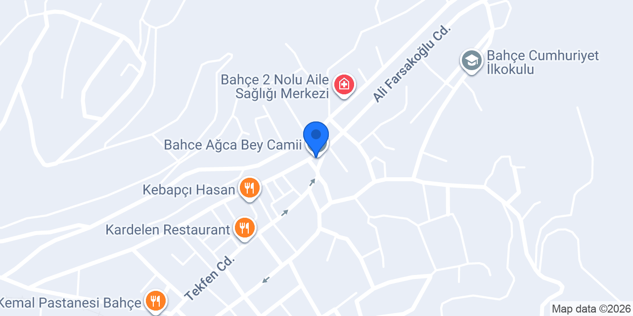 Bahçe Merkez Taksi konumu