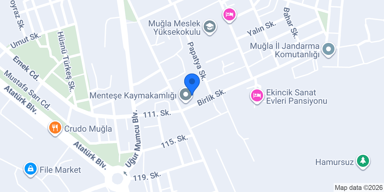 Menteşe İlçe Emniyet Müdürlüğü konumu
