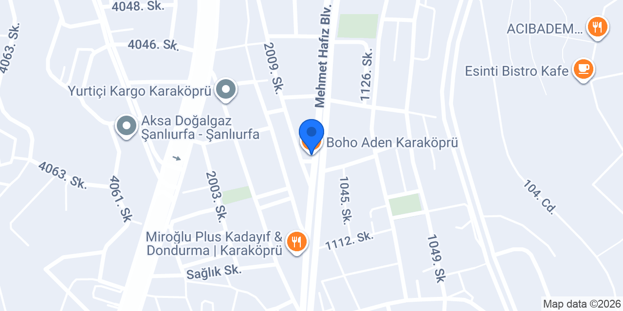 Boho Aden Karaköprü konumu