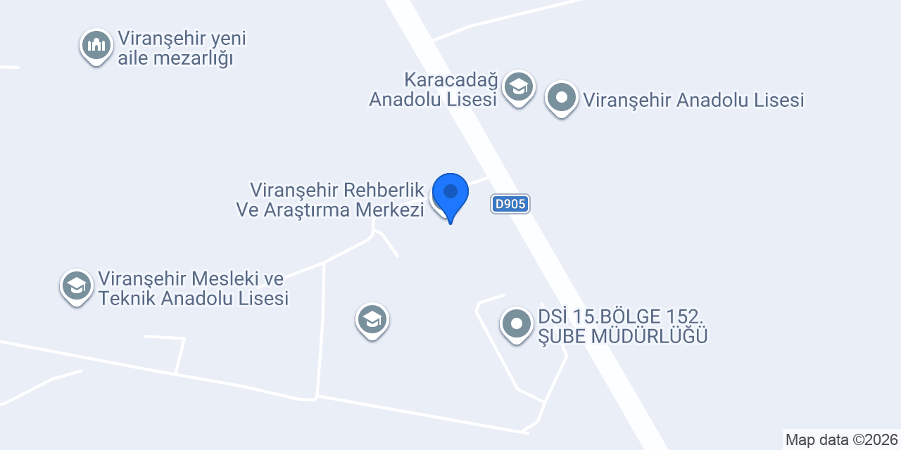 Viranşehir Rehberlik Ve Araştırma Merkezi konumu