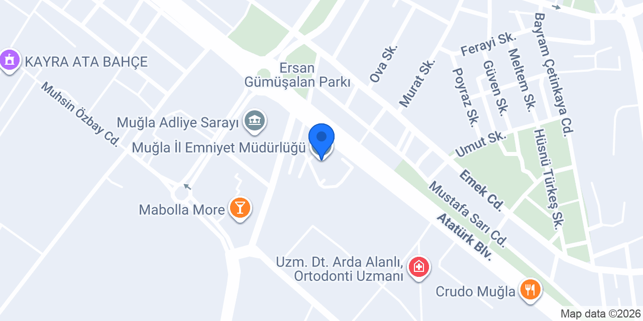 Muğla İl Emniyet Müdürlüğü konumu