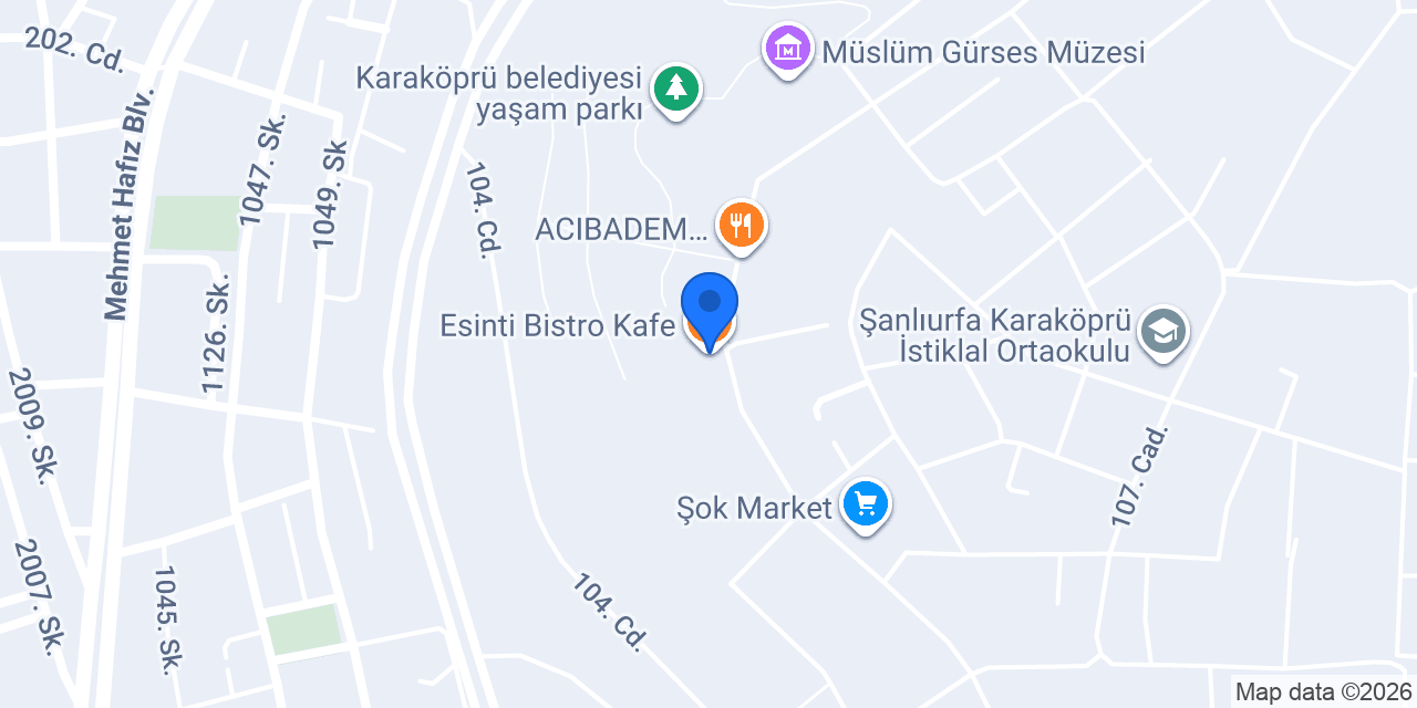 Esinti Bistro Kafe konumu
