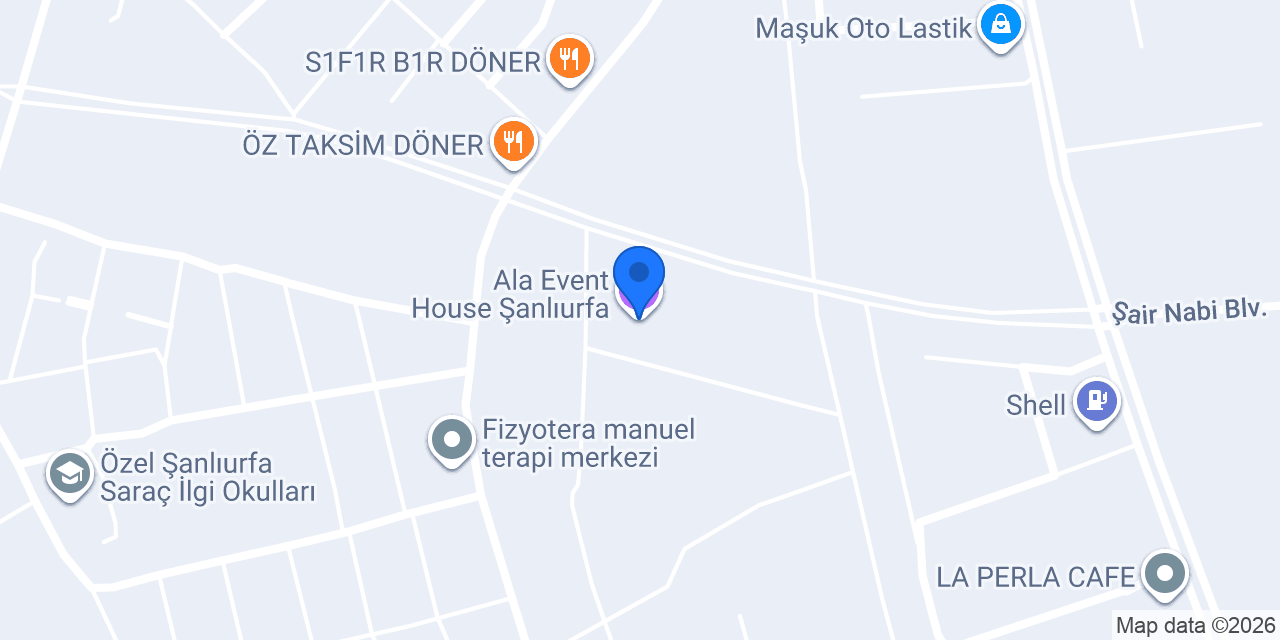 Ala Event House Şanlıurfa konumu