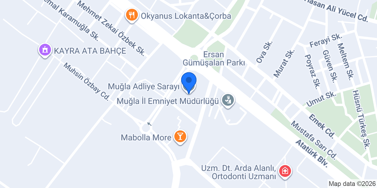 Muğla Adliye Sarayı konumu