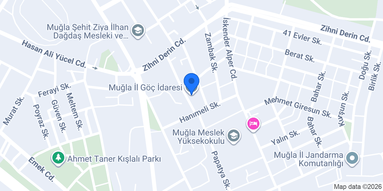 Muğla İl Göç İdaresi konumu