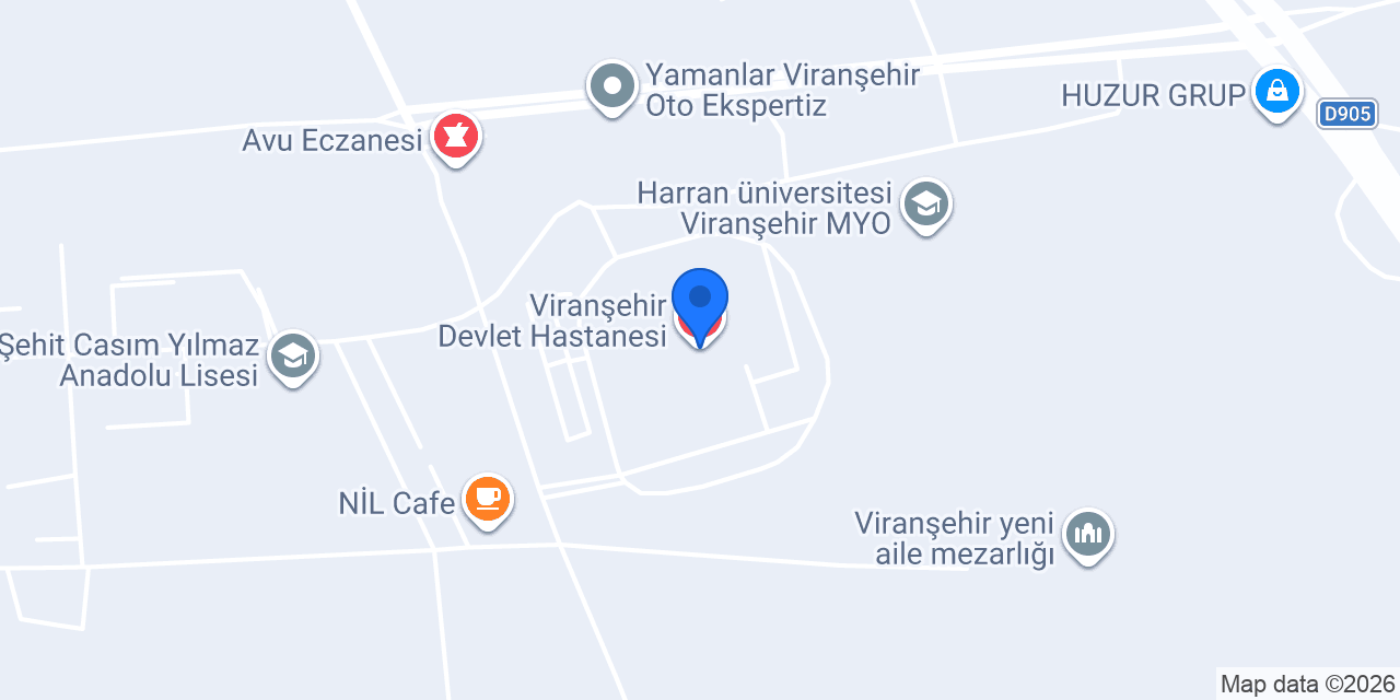 Viranşehir Devlet Hastanesi konumu