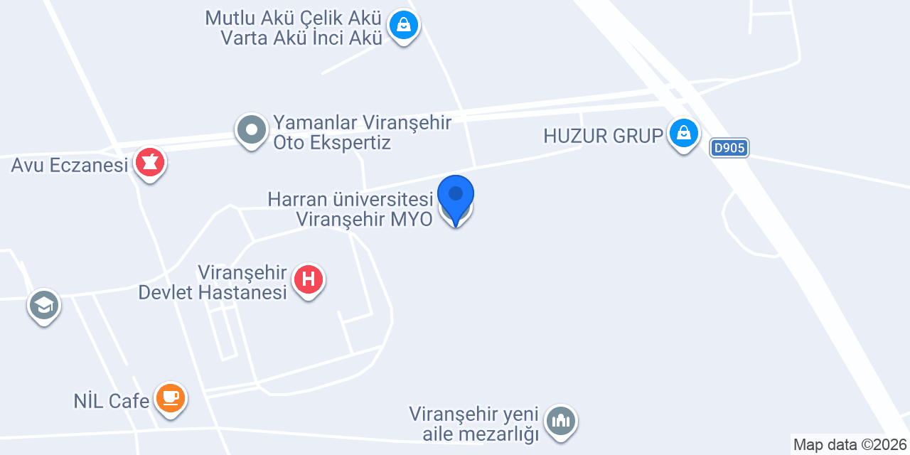 Harran üniversitesi Viranşehir MYO konumu