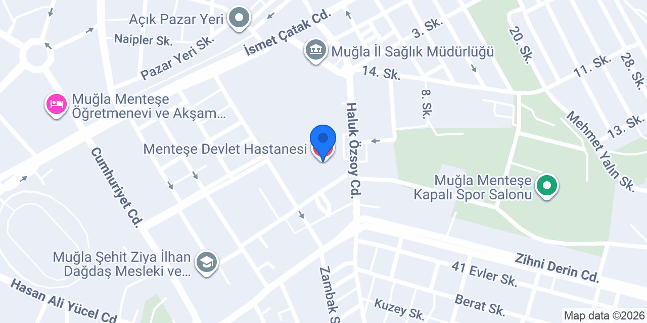 Menteşe Devlet Hastanesi konumu