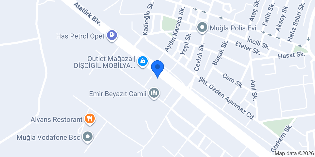 BAMBİ YATAK MUĞLA konumu