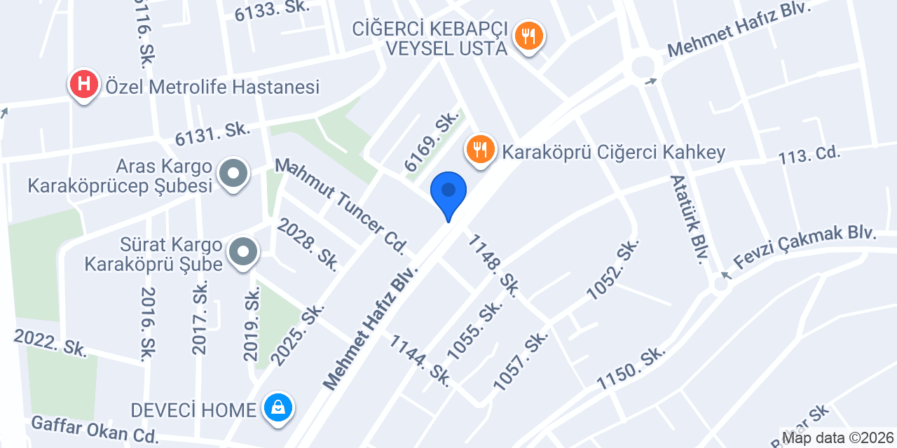 Karaköprü Veteriner Kliniği konumu